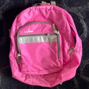 LL Bean pink junior backpack/ book bag .   Excellent condition.  Pink.